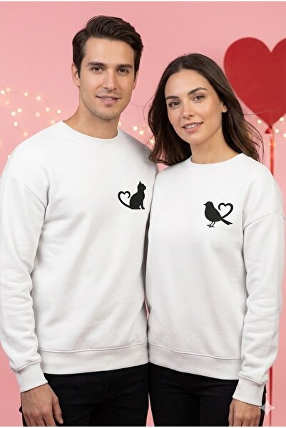 PERISENSE Dear Couple Combination Printed 2-Piece Cotton 3-Yarn Hoodless Over...