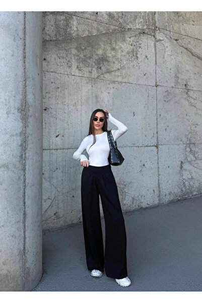 Caddebostan Moda Black Loose Fabric Trousers Modern Premium Luxury Trend Desi...