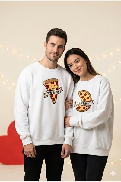 PERISENSE Dear Couple Combination Printed 2-Piece Cotton 3-Yarn Hoodless Over...