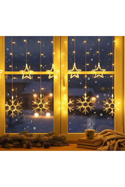 CT STONES Cortina LED cu fulgi de zăpadă