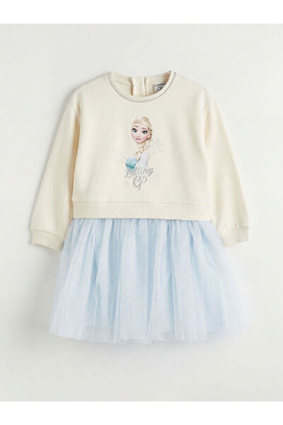 LC Waikiki فستان بناتي من RMZ GİYİM FARKIYA مع تنورة من التول المطبوع بنقشة ف...