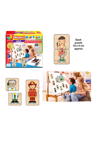Tilda BSC. & Home Meslekleri Tanıyorum Magnet Maxi Puzzle Meslekler (12 Farklı Dil Seçeneği) Jobs Magnet Puzzle