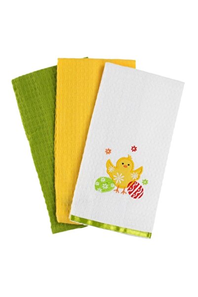 OEM Easter Kitchen Towels Set with Embroidered Chicks