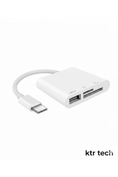 KTR TECH Usb Type-C To Sd MICRO Sd Tf Kart Okuyucu ve Usb Çevirici 3in1 Dönüş...