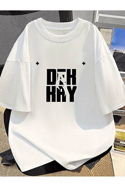 ELAN WEAR Printed Oversize Women'S/Men's Unisex White Tshirt