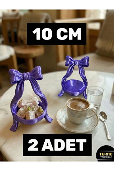 tekmation 2'li (Parlak) Fiyonk Tasarımlı Kahve Yanı Lokumluk ve Sunumluk Seti