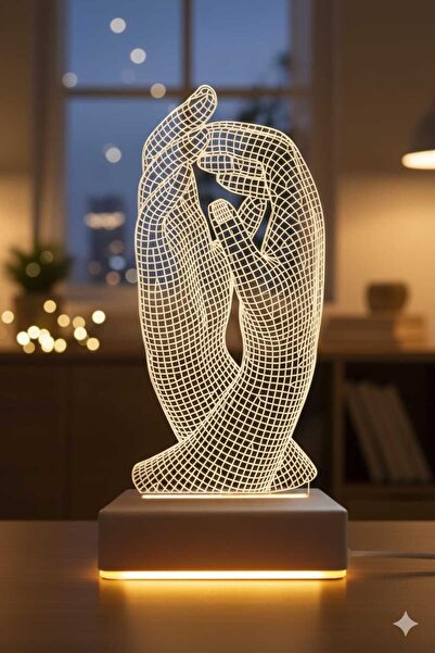 MELİKE'NİN HEDİYE DÜKKANI Gece Lambası 3d Dekorasyon Sevgililer Günü Birleşsi...