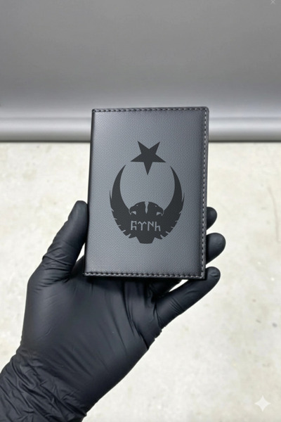 Yalıgraf Reklam Tabela Double-Headed Eagle Göktürk Turkish Flag Leather Stitc...