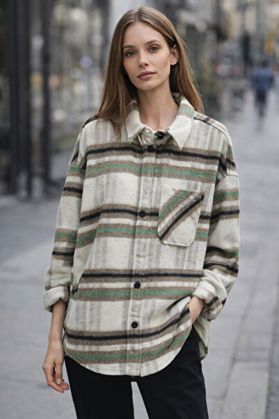 Şamdan Striped Lumberjack Shirt with Pocket Detail