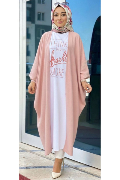 Ebrarengiz Moda KADIN TUNİKLİ PANÇO HIRKA