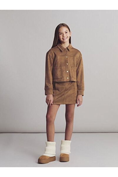 LC Waikiki Shining Choices Suede Look Girl's Jacket from Shining Store