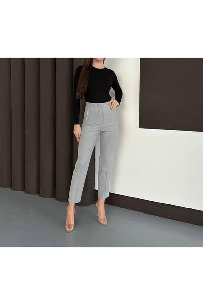 SUYA US WEAR High-Waisted Women's Fabric Trousers – Straight-Leg Stylish and ...