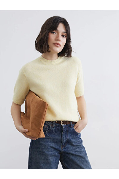 LC Waikiki Yellow Crew Neck Women's Knitwear Sweater