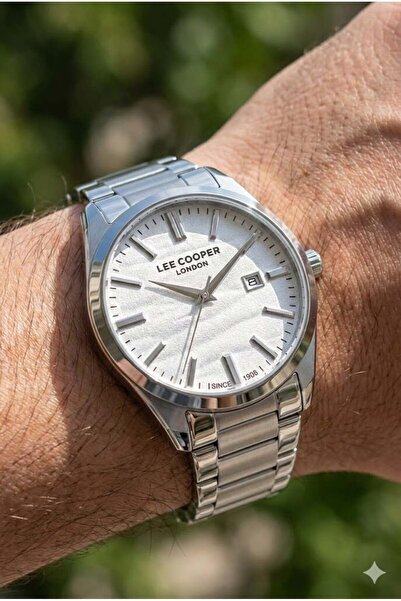 Lee Cooper 41mm Steel Case, Textured Dial, Silver Color Steel Band, Men's Wri...