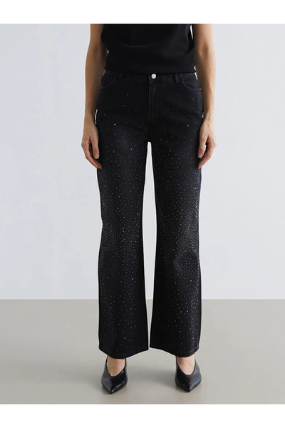 LC Waikiki Black stone wideleg women's jeans