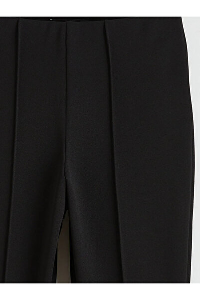 LC Waikiki Black Slim Fit Women's Trousers with Spanish Legs
