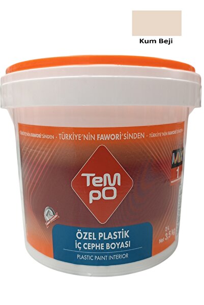 Tempo Yeni Özel Plastik Nefes Alan İç Cephe Duvar Boyası 3.5 Kg Kum Beji