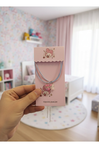 Home Hello Kity Figürlü 2'li Çocuk Kolye Seti - Arkadaş Kolyesi
