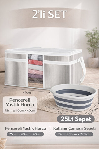 PONÇİK BEBEK 2’li Set – Pencereli Düzenleme Yastık Hurcu & Çok Amaçlı Düzenle...