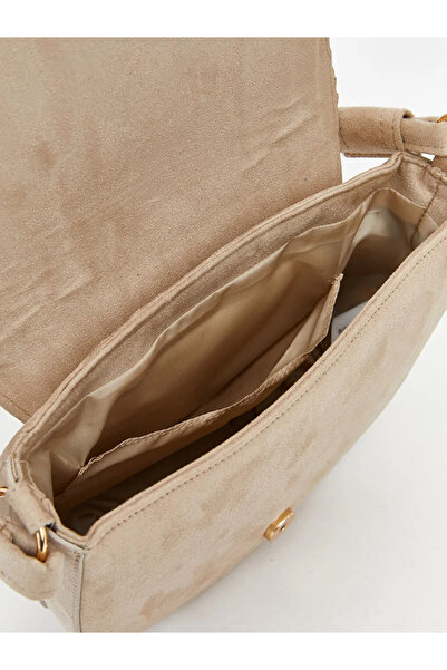 LC Waikiki Brown suede look women's shoulder bag