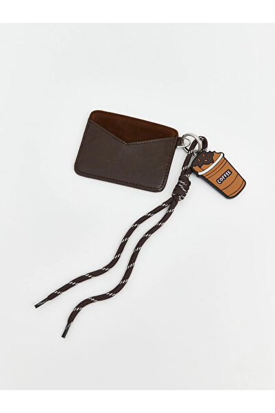 LC Waikiki Brown Leather Look Women's Card Holder with Strap