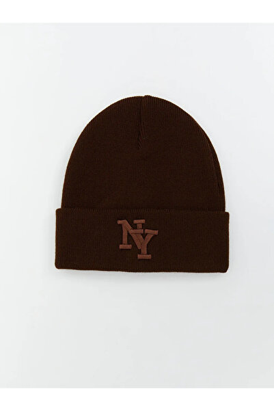 LC Waikiki Brown Text Embroidered Men's Beret