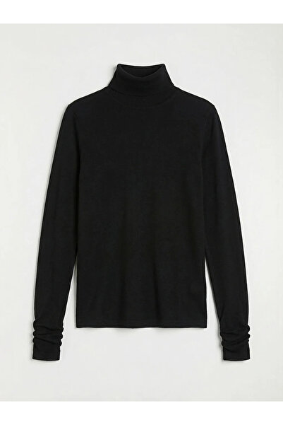 LC Waikiki Black Stand Collar Women's Bodysuit