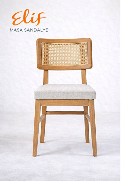 ELİF SANDALYE Soho Sandalye | Modern Tasarım Hasır Detaylı Konforlu Oturum Ah...