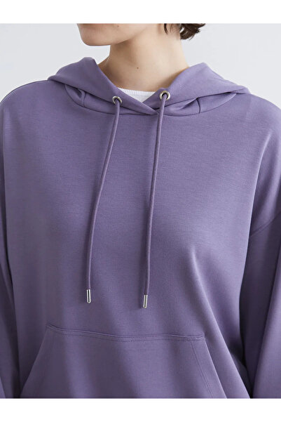LC Waikiki Purple Kangaroo Pocket Women's Hoodie