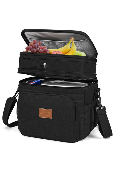 ozbience Yalıtımlı Körüklü Termal Termos Çanta, 21L, Siyah, Buzluk ve Yemek T...