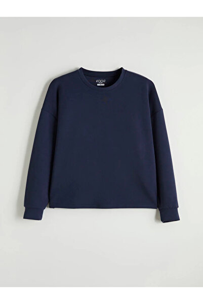 LC Waikiki Navy Blue Crew Neck Soft Touch Women's Sweatshirt