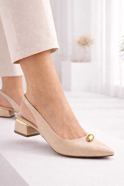 Macelife Women's Pointed Toe Open-Back Heeled Casual Shoes