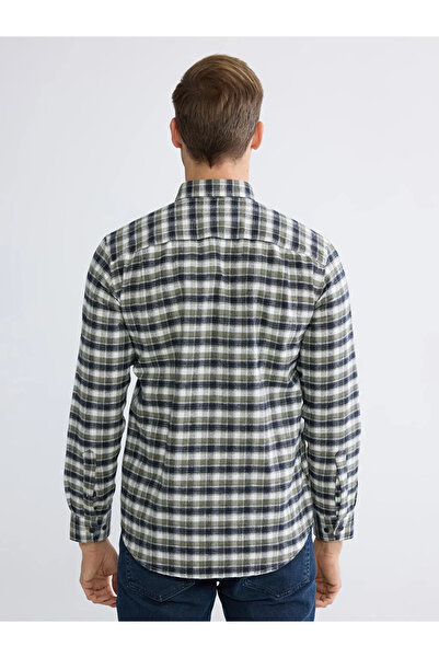 LC Waikiki Green Regular Fit Plaid Gabardine Men's Shirt