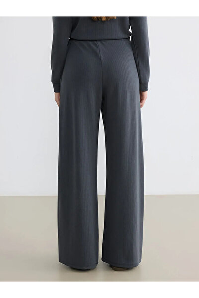 LC Waikiki Anthracite Striped Soft Touch Women's Sweatpants