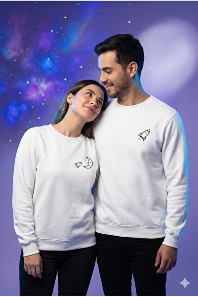 PERISENSE Dear Couple Combination Printed 2-Piece Cotton 3-Yarn Hoodless Over...