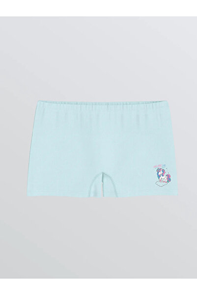 LC Waikiki Blue Printed Girl's Boxer 3-Piece