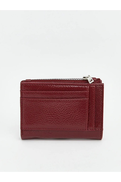 LC Waikiki Burgundy Leather Look Women's Wallet