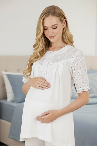 Lohussa New Season Ecru Fisto Linen Detailed Special Design Summer Cotton Mat...