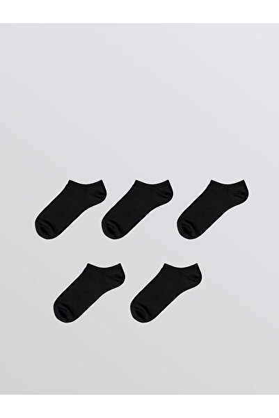 LC Waikiki Black Women's Plain Booties Socks 5-Pack