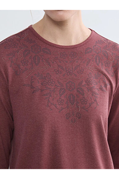 LC Waikiki Ροζ μπλούζα με σχέδιο σε λαιμόκοψη ποδηλάτου