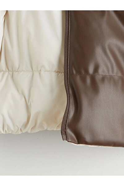 LC Waikiki Palton reversibil pentru fete cu aspect de piele ecru