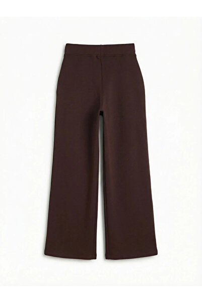 LC Waikiki Plum Elastic Waist Wide Leg Women's Thick Sweatpants
