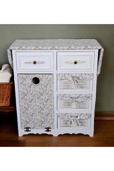 ozbience Şık Ahşap Çekmeceli Ütü Masası, Beyaz, Pratik ve Kullanışlı Tasarım