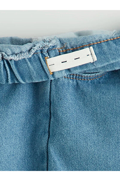 LC Waikiki Blue Girl's Jean Shorts Skirt