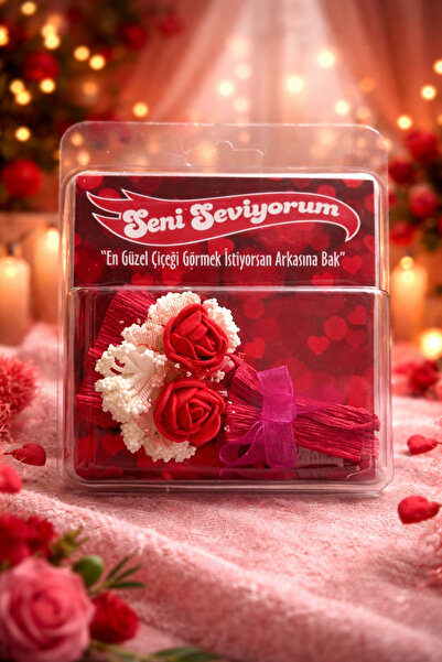 KZNovaStyle باقة ورد صغيرة رومانسية مكتوب عليها 'أحبك' - زهرة ديكور هدية خاصة...