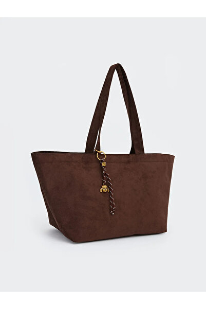 LC Waikiki Brown suede look women's shoulder bag