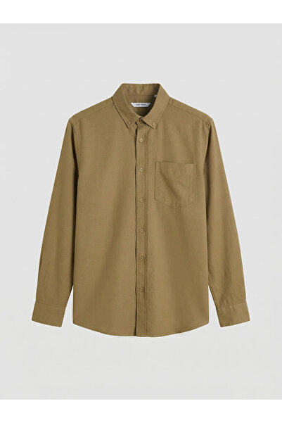 LC Waikiki Khaki Regular Fit Oxford Men's Shirt