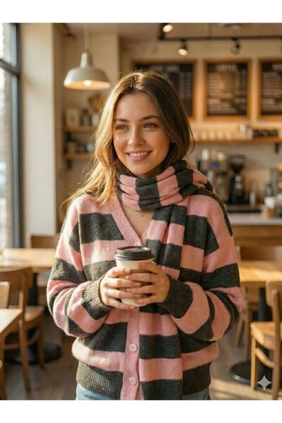 Elfin Women's Scarf Knitwear Cardigan