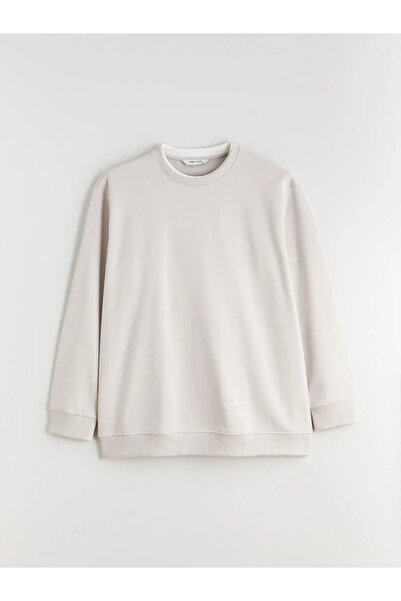 LC Waikiki Beige Crew Neck Men's Thick Sweatshirt