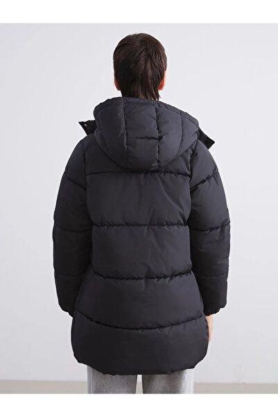 LC Waikiki Black Hooded Women's Puffer Jacket